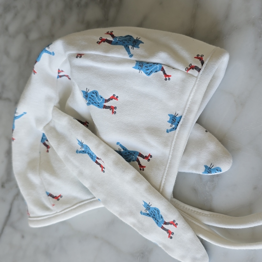 Oeuf White Bunny Ear Hat 0-3 mo